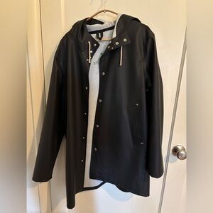 Stutterheim Stockholm Raincoat Rain Jacket Black Mens small